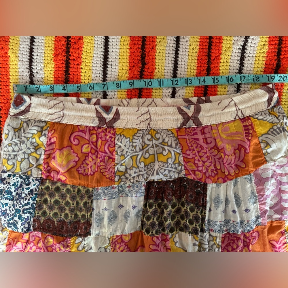 Multicolor Patchwork Boho Maxi Skirt - Picture 4 of 4